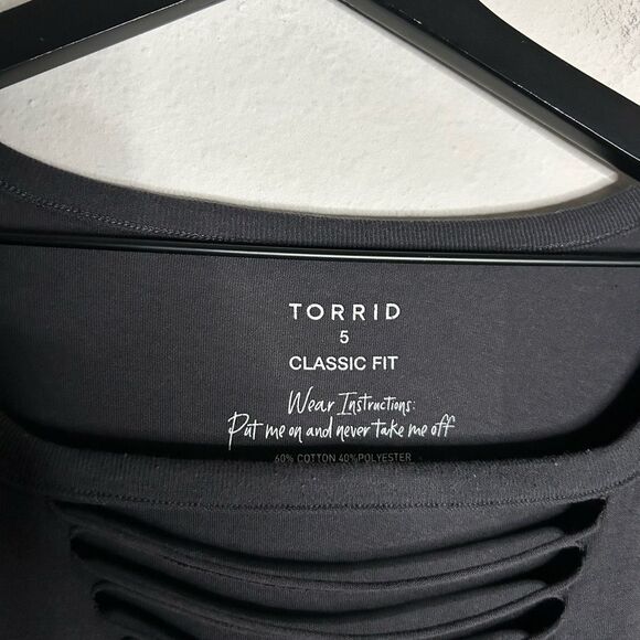 Torrid Roses Classic Fit Cotton Slashed Neck Long Sleeve Tee - Picture 10 of 11